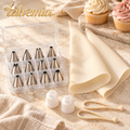 talvemia™ SwirlStudio Piping Tips & Bags Set — Stainless Steel Cake Decorating Kit for Cupcakes, Buttercream & Pastry