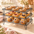 talvemia™ CoolTier 3-Tier Stackable Cooling Rack — Folding Wire Baking Racks for Cookies, Muffins & Small Pastries