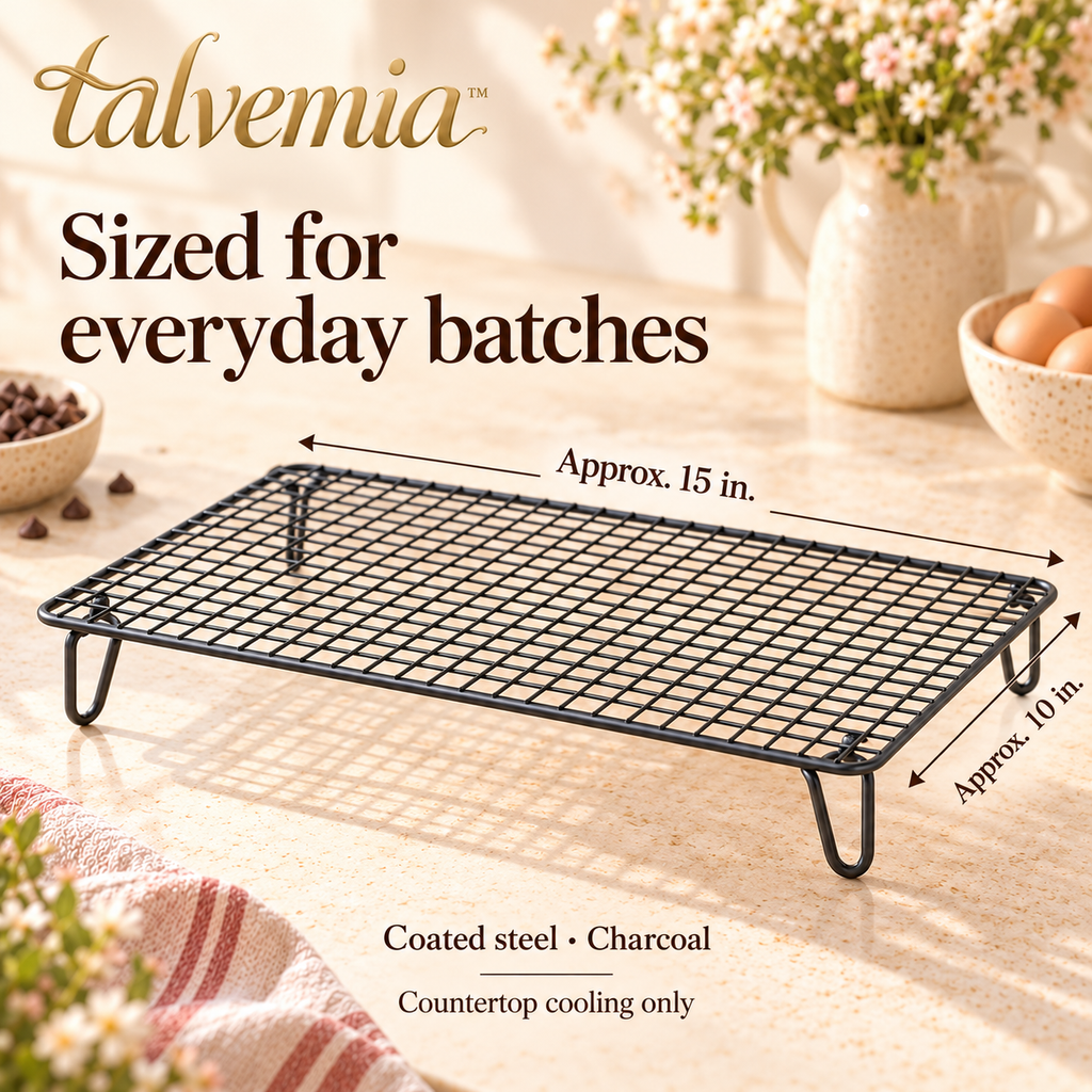 talvemia™ CoolTier 3-Tier Stackable Cooling Rack — Folding Wire Baking Racks for Cookies, Muffins & Small Pastries